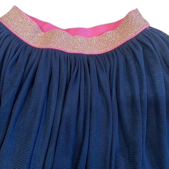 Toobydoo NYC Girls Navy Tulle Skirt with Pink Sparkle Waistband, Size 4 - Picture 4 of 6